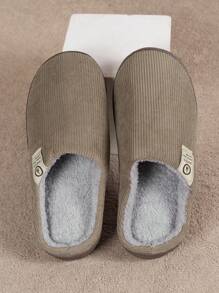 女士拖鞋休閒拖鞋毛絨厚底男士家居拖鞋保暖防滑拖鞋 - 咖啡棕 - 查看 2