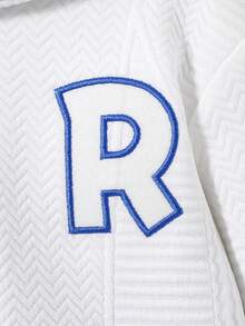 SHEIN 男嬰字母貼布落肩袖連帽衫&織帶拼接衛褲 - 彩色 - 查看 3