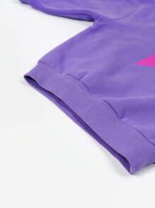 minizone 女小童標語圖案和星星亮片套頭衫