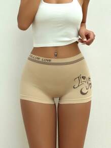 Women 5pcs Letter Graphic Boxer Brief - Multicolor - View 5