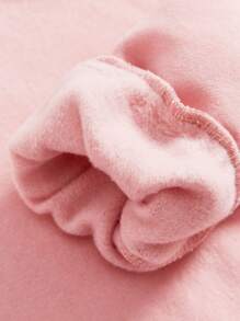 少女纯色保暖连体卫衣 - 粉色 - 查看 4