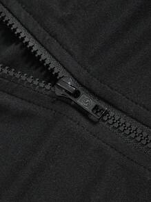 SHEIN EZwear 大尺寸字母印花拉鍊門襟 T 卹 - 彩色 - 查看 2