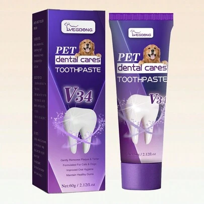 PETSIN 1pc Pet Toothpaste, Removes Plaque And Tartar, Freshen Breath, Gum Care (Packaging Style Random)