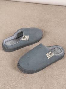 Men's Slippers New Warm Slippers Soft-Soled Korean-Style Simple Home Slippers Autumn And Winter Slippers - Grey - View 5