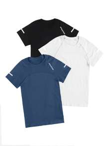 Easithlete 3 bucăți absorb transpirația respirabil Crop sport tee antrenament maiou sală femei tricouri