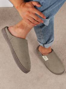 女士拖鞋休閒拖鞋毛絨厚底男士家居拖鞋保暖防滑拖鞋 - 咖啡棕 - 查看 5