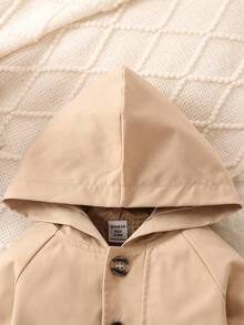 男嬰插肩袖束帶連帽風衣 - 卡其色 - 查看 6