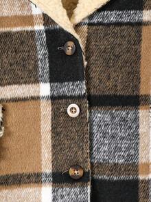 男小童格紋印花毛絨內襯外套