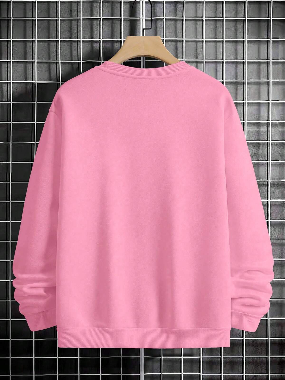 Manfinity Homme Sweat-shirt-shirt à imprimé ours pour hommes, col ras du cou, manches longues, Sweat-shirt-shirt graphique pour sortir. Cadeau pour amis, mari, petit-ami. Rose streetwear, pour l'automne 2