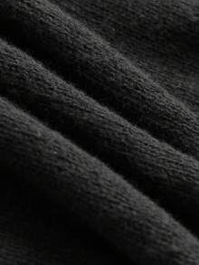 ROMWE Goth Solid Ripped Crop Hooded Sweater