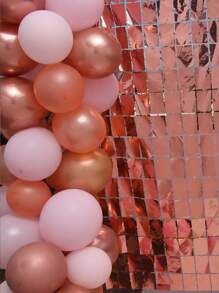 1入組派對背景金屬箔流蘇金屬絲窗簾成人兒童生日派對婚禮裝飾嬰兒淋浴用品 - 玫瑰金 - 查看 2