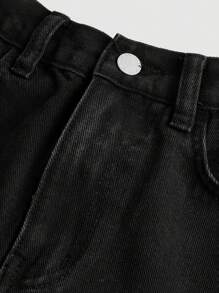 Teen Girl Flap Pocket Cargo Jeans - Black - View 3