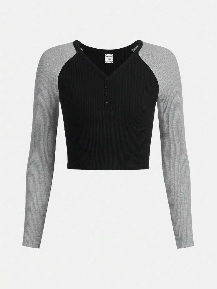 Teen Girl Colorblock Raglan Sleeve Tee