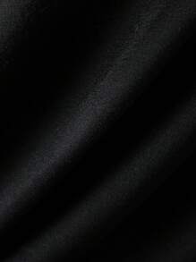 Manfinity Homme Men Letter Graphic Contrast Plaid Collar Polo Shirt, Fall - Black - View 3