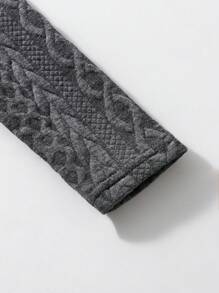 SHEIN Young Boy Bear Patched Cable Knit Tee - Grey - View 4