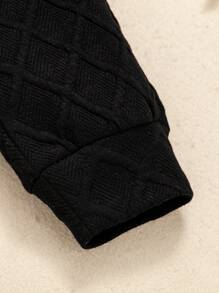 男童字母圖案運動衫和運動褲 - 黑色 - 查看 5