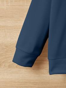 Tween Girl Heart Print Hooded Tissue - Blue - View 5