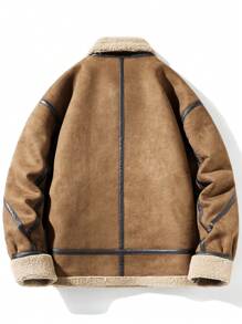 男式泰迪衬里拉链夹棉大衣