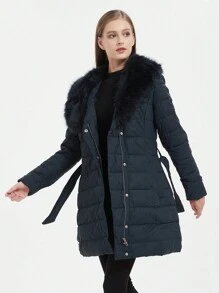 Risissida 女士秋冬外套、羽绒服、冬装、女士冬季服装 - 藍色 - 查看 5