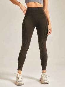 Easithlete 4pcs Wide Waistband Sports Leggings - Multicolor - View 8