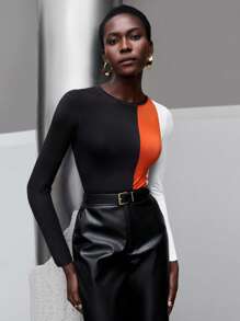 Maija 撞色修身T恤 - 彩色 - 查看 6