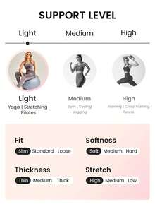 Easithlete 4pcs Wide Waistband Sports Leggings - Multicolor - View 4
