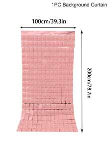 1入組派對背景金屬箔流蘇金屬絲窗簾成人兒童生日派對婚禮裝飾嬰兒淋浴用品 - 玫瑰金 - 查看 4