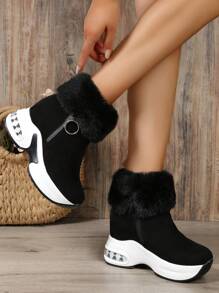 Women's Fashionable Outdoor Sports Style Autumn Winter Warm Boots,Wear With Cardigan