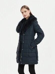 Risissida 女士秋冬外套、羽绒服、冬装、女士冬季服装 - 藍色 - 查看 7