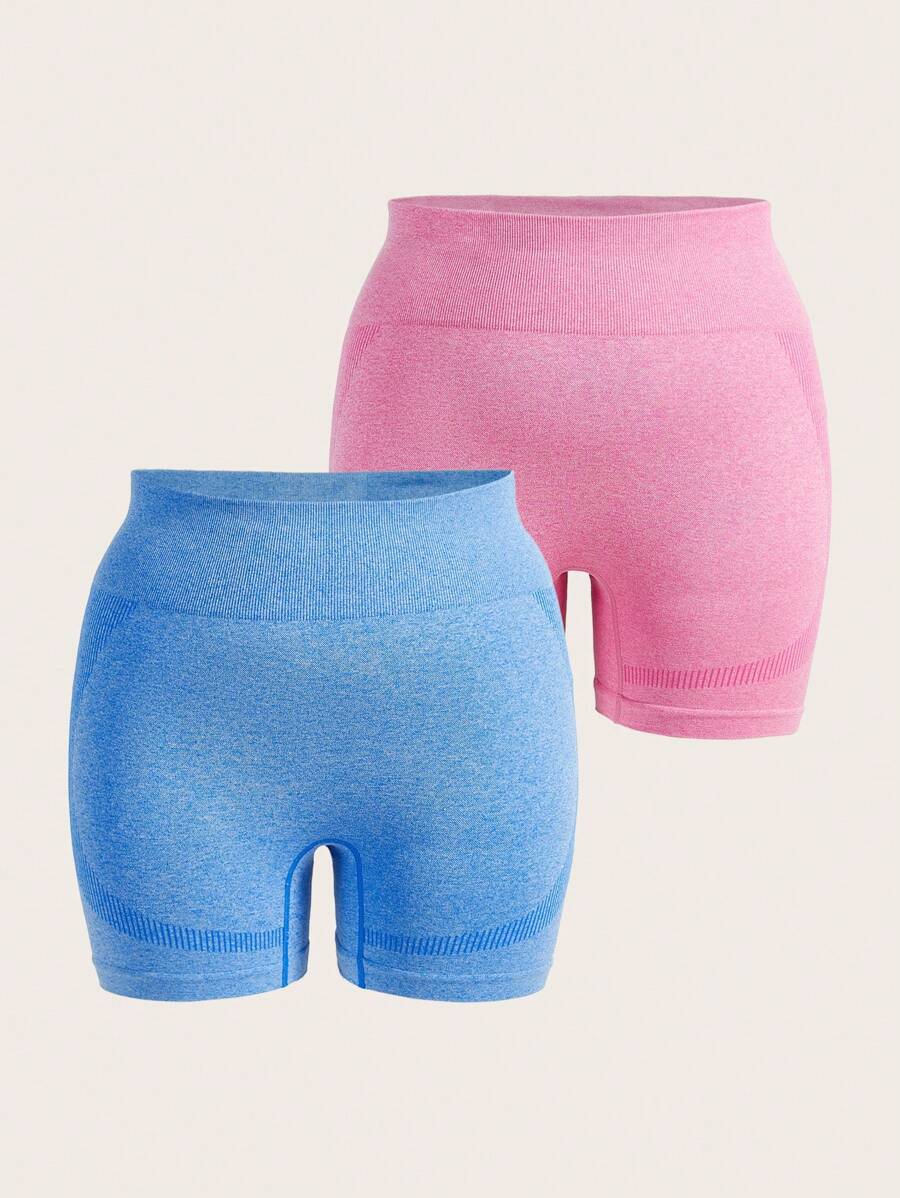 Easithlete Plus 2pcs Wideband Waist Sports Shorts - Multicolor - View 1