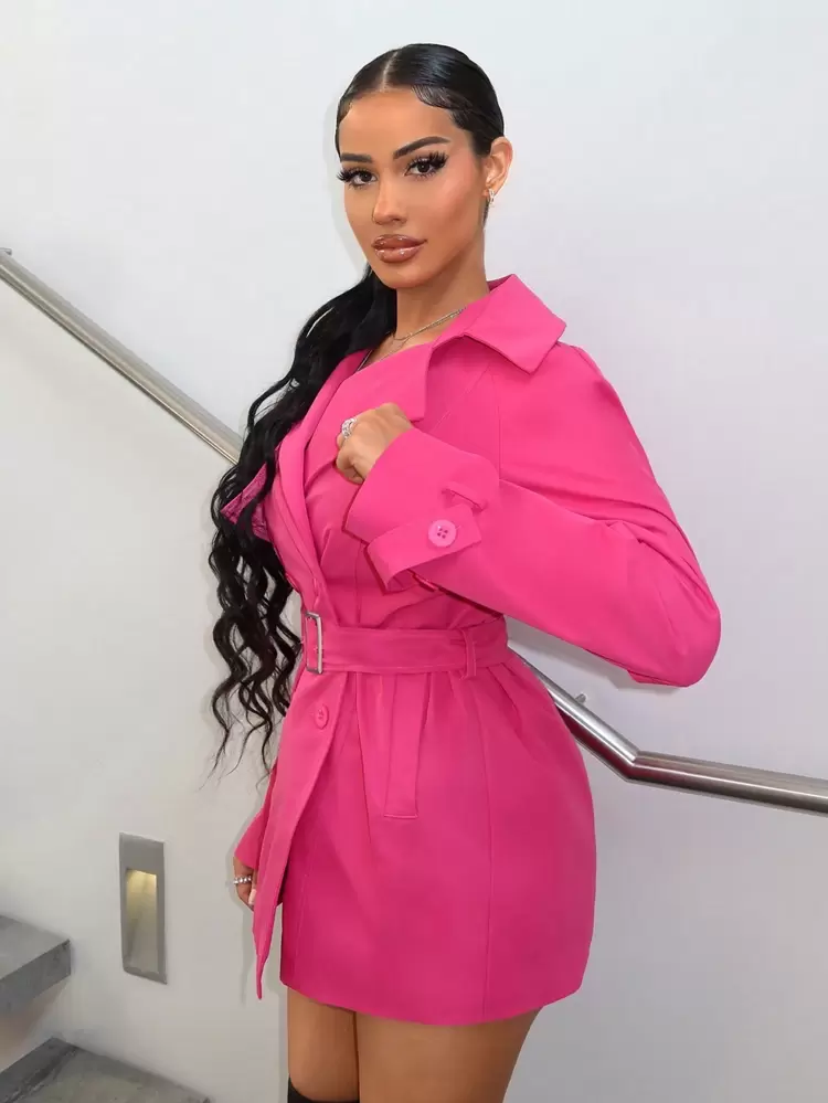 Double Breasted Belted Trench Coat