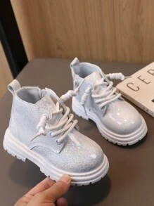 Baby Boots Girls Fashion Boots Baby Starry Flow Pattern Short Boots - White - View 7