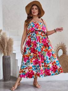 SHEIN VCAY 大碼滿版印花洋裝 - 彩色 - 查看 3