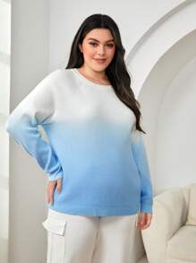 Mulvari 大碼漸層插肩袖套頭毛衣 - 彩色 - 查看 3