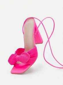 CUCCOO SZL Sandalias de mujeres de moda de punta abierta de tacón alto para primavera/verano - Rosa - Ver 3