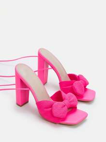 CUCCOO SZL Sandalias de mujeres de moda de punta abierta de tacón alto para primavera/verano - Rosa - Ver 8