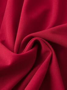 SHEIN Belle Vestido largo con escote asimétrico, volantes y bajo de sirena en tono borgoña para mujer - Burdeos - Ver 5