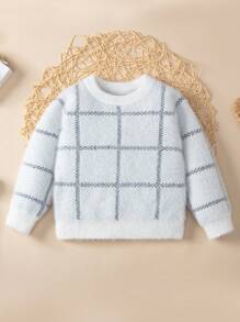 Baby Boy Plaid Pattern Sweater - Multicolor - View 1