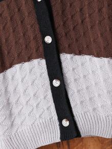 Teen Boy Colorblock Cable Knit Cardigan - Multicolor - View 4