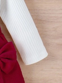 للبنات الاطفال مقلم بكشكش تي شيرت & عقدة الفراشة أمامية تنورة مع عقال الرأس