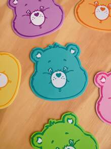 SHEIN X Care Bears 1pc Funshine Bear Shaped Cup Mat,Desk Decor, Heat Insulation,Love-A-Lot Bear
