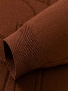 Men Solid Round Neck Sweater - Maroon - View 5