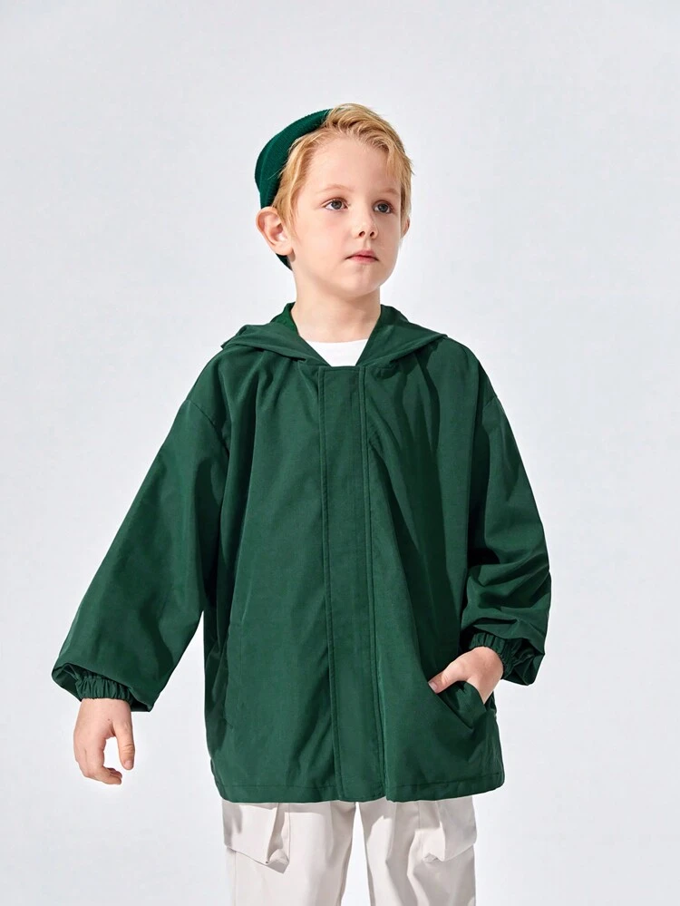 Tween Boy Zip Up Hooded Windbreaker Coat