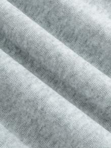 SHEIN EZwear Drawstring Waist Slant Pocket Sweatpants - Grey - View 7