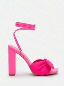 CUCCOO SZL Sandalias de mujeres de moda de punta abierta de tacón alto para primavera/verano - Rosa - Ver 2