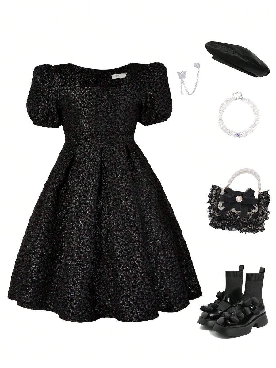 SHEIN 女童（大）洋裝 - 黑色 - 查看 1