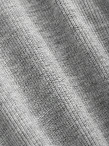 DAZY 纯色蕾丝边露背开叉吊带裙太阳裙，休闲女装 - 淺灰色 - 查看 7