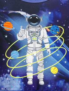 Baby Boy Astronaut Print Sweatshirt - Blue - View 3