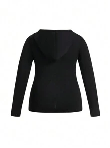 Easithlete Plus Size 1pc Hooded Sports Jacket & 1pc Sports Bra & Bra & 1pc Sports Leggings Workout Women Set - Multicolor - View 7