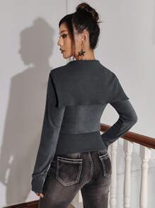 SHEIN ICON Double Zipper Sweatshirt - Green - View 2